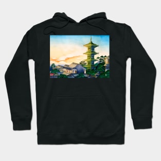 Kyoto Village at Twilight Hoodie